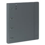 Safta Raccoglitore a 4 anelli 35 mm - Copertine in PP Foam - Ricarica 100 fogli - Chiusura elastica - Fessura per penna - Scomparto interno - 270x40x320 mm - Colore Grigio - immagine 3