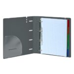 Safta Raccoglitore a 4 anelli 35 mm - Copertine in PP Foam - Ricarica 100 fogli - Chiusura elastica - Fessura per penna - Scomparto interno - 270x40x320 mm - Colore Grigio - immagine 4