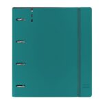 Safta Raccoglitore a 4 anelli 35 mm - Resistente - Ricarica 100 fogli - Quadretti 5x5 mm - Chiusura elastica - Fessura per penna - Tasca interna - 270x40x320 mm - Colore verde