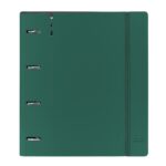 Safta Raccoglitore a 4 anelli da 35 mm - Copertine in PP Foam - Ricarica da 100 fogli - Chiusura elastica - Fessura per penna - Tasca interna - Divisori interni - 270x40x320 mm - Colore verde scuro