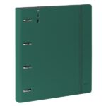 Safta Raccoglitore a 4 anelli da 35 mm - Copertine in PP Foam - Ricarica da 100 fogli - Chiusura elastica - Fessura per penna - Tasca interna - Divisori interni - 270x40x320 mm - Colore verde scuro - immagine 3
