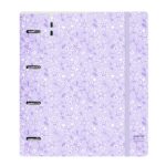 Safta Raccoglitore a 4 anelli 35 mm - Copertina in plastica - Ricarica 100 fogli - Chiusura elastica - Fessura per penna - Tasca interna - 270x40x320 mm - Colore viola