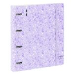 Safta Raccoglitore a 4 anelli 35 mm - Copertina in plastica - Ricarica 100 fogli - Chiusura elastica - Fessura per penna - Tasca interna - 270x40x320 mm - Colore viola - immagine 3