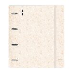 Safta Raccoglitore a 4 anelli 35 mm - Copertina in plastica - Ricarica 100 fogli - Chiusura elastica - Include divisori - Fessura per penna - Tasca interna - 270x40x320 mm - Colore beige