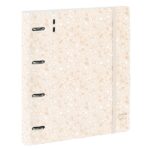 Safta Raccoglitore a 4 anelli 35 mm - Copertina in plastica - Ricarica 100 fogli - Chiusura elastica - Include divisori - Fessura per penna - Tasca interna - 270x40x320 mm - Colore beige - immagine 3