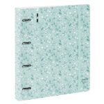 Safta Raccoglitore a 4 anelli da 35 mm - Copertina in plastica - Ricarica da 100 fogli - Chiusura elastica - Fessura per penna - Divisori interni - 270x40x320 mm - Colore Menta - immagine 3