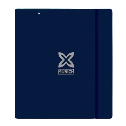 Safta Munich Street Raccoglitore a 4 anelli da 35 mm - Copertine in PP Foam - Ricarica 100 fogli - Quadretti 5x5 mm - 90 g/m² - Divisori - Tasca interna - 270x40x320 mm - Colore blu navy