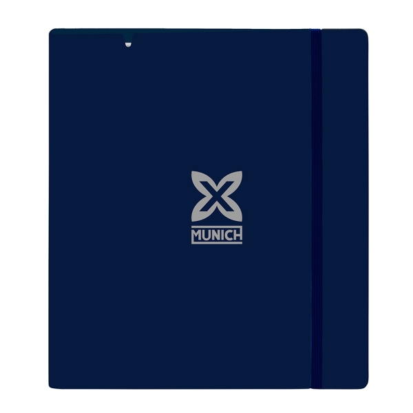 Safta Munich Street Raccoglitore a 4 anelli da 35 mm - Copertine in PP Foam - Ricarica 100 fogli - Quadretti 5x5 mm - 90 g/m² - Divisori - Tasca interna - 270x40x320 mm - Colore blu navy
