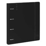 Safta Raccoglitore a 4 anelli da 35 mm - Copertine in PP Foam - Ricarica da 100 fogli - Chiusura elastica - Fessura per penna - Divisori interni - 270x40x320 mm - Colore nero - immagine 3