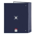 Safta Munich Blue Indigo Cartella a 4 anelli 40 mm - Copertine rigide rivestite - Formato Folio - 270x60x330 mm - Colore blu navy - immagine 2