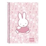 Safta Miffy Fiori Blocco Note - Spirale - Stampa Divertente - 135x19x179mm - Colore Rosa