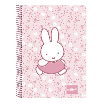 Safta Miffy Fiori Blocco Note - Spirale - Stampa Divertente - 135x19x179mm - Colore Rosa