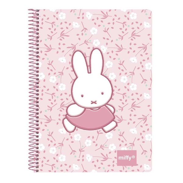 Safta Miffy Fiori Blocco Note - Spirale - Stampa Divertente - 135x19x179mm - Colore Rosa