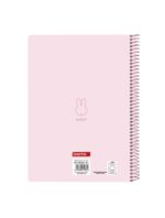 Safta Miffy Fiori Quaderno a spirale - Formato quarto - 80 fogli a quadretti 4x4 mm - Carta 80 g/m² - Copertina rigida - 155x10x220 mm - Colore rosa - immagine 2