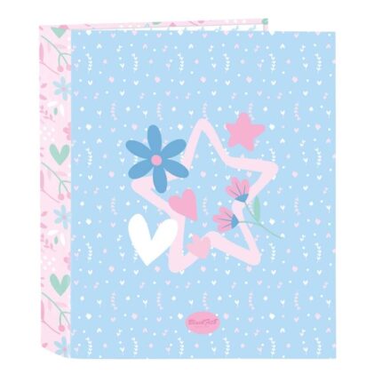 Safta Blackfit8 Smile Raccoglitore a 4 anelli da 40 mm - Copertina rigida rivestita - Formato Folio - 270x60x330 mm - Colore azzurro
