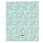 Safta Cuore Raccoglitore a 4 anelli da 35 mm - Copertina rigida rivestita - Ricarica da 100 fogli - Griglia 5x5 mm - Chiusura elastica - Separatori inclusi - 270x35x320 mm - Colore turchese - immagine 2