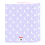Safta Bouquet Raccoglitore a 4 anelli da 40 mm - Copertina rigida rivestita - Formato Folio - 270x60x330 mm - Colore rosa pastello - immagine 2