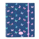 Safta Blackfit8 Mariposas Raccoglitore a 4 anelli da 35 mm - Copertina rigida rivestita - Ricarica da 100 fogli - Griglia 5x5 mm - Chiusura elastica - Divisori interni - 270x35x320 mm - Colore blu navy