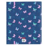 Safta Blackfit8 Mariposas Raccoglitore a 4 anelli da 35 mm - Copertina rigida rivestita - Ricarica da 100 fogli - Griglia 5x5 mm - Chiusura elastica - Divisori interni - 270x35x320 mm - Colore blu navy - immagine 2