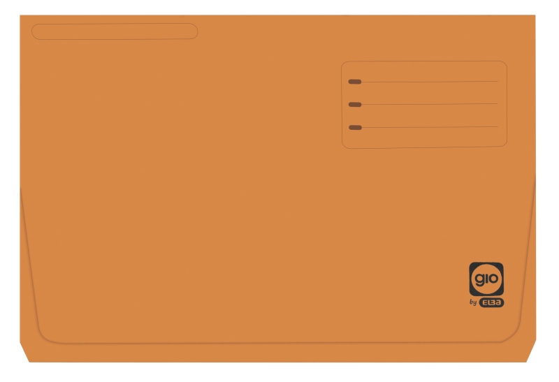 Gio By Elba Sottocartella con tasca e patta formato Folio arancione - Resistente cartoncino da 320 g - Tasca e patta per una maggiore protezione - Formato Folio per documenti importanti