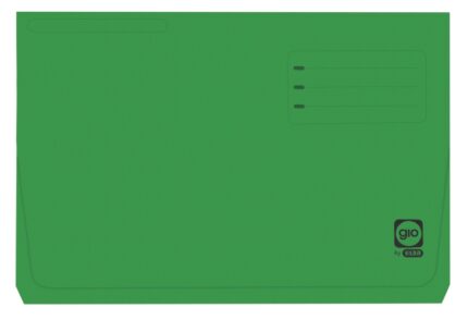 Gio By Elba Cartellina con tasca e patta formato folio verde - Cartoncino resistente da 320 g - Tasca e patta per una maggiore protezione - Formato folio per documenti importanti