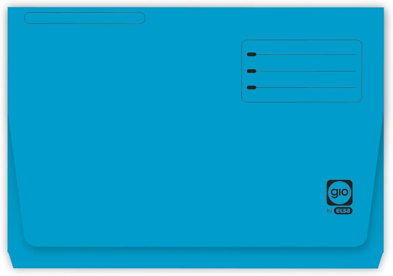Gio By Elba Sottocartella con busta e patta formato Folio - Blu intenso - Cartoncino da 320 g - Pratica busta e patta - Ideale per documenti importanti