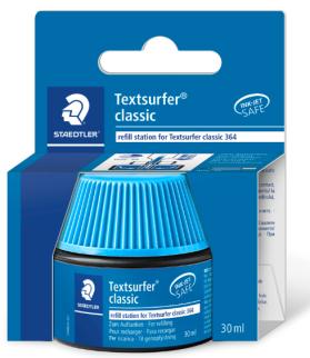 Staedtler Flacone di inchiostro per ricarica pennarello Textsurfer 364 - Capacità 30 ml - Colore blu