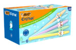 Bic Cristal Pastel Figurines Confezione da 20 penne a sfera - Corpo opaco in colori pastello con figure di animali - Punta rotonda da 1 mm - Tratto 0