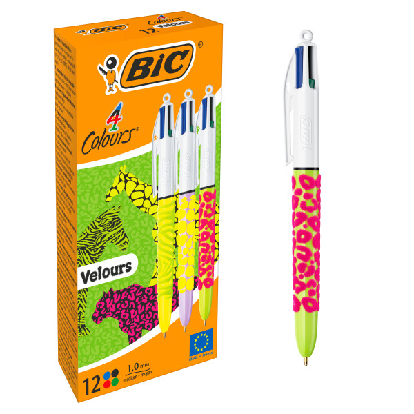 Bic 4 Colours Velours Penna a sfera retrattile - Punta media da 1