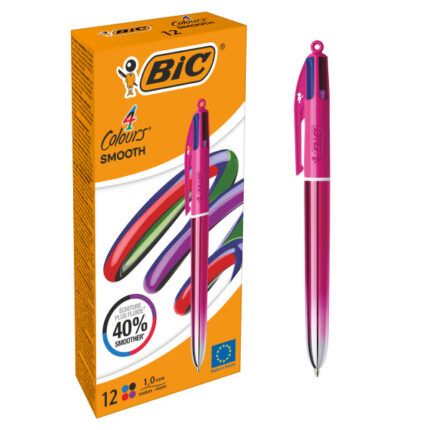 Bic 4 Colours Smooth Gradient Rosa Penna a sfera retrattile - Punta media da 1