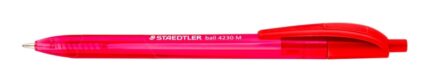 Staedtler 4230 M Penna a sfera retrattile - Punta 1 mm - Larghezza tratto media - Design triangolare - Colore rosso