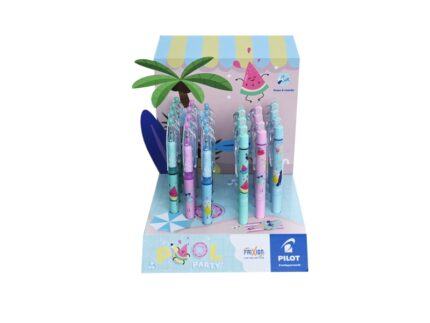 Pilot Pool Party Espositore da 12 penne Frixion Ball + 12 penne Frixion Ball Clicker - Cancellabili - Ricaricabili - Colori assortiti