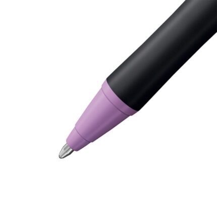 5 mm - Realizzata con l'87% di bioplastica - Impugnatura antiscivolo - Ricaricabile - Inchiostro blu - Colore del corpo lilla grigiastro