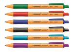 Stabilo Pointball Espositore con 38 penne a sfera retrattili - Punta da 1 mm - Inchiostro a base di olio - Ricaricabile - 87% di plastica riciclata - Impugnatura antiscivolo - Colori assortiti - immagine 2