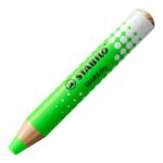 Stabilo MARKdry Neon Confezione da 4 pennarelli per lavagna + temperino + panno per la pulizia - Miniera XXL da 10 mm - Legno 100% certificato PRFC - Colori neon assortiti - immagine 2