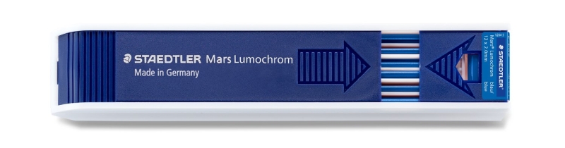 Staedtler Mars Lumochrom 204 Confezione con 12 mine da disegno - Mina da 2 mm - Lunghezza 130 mm - Colore blu