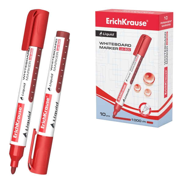 Erichkrause Liquid LW-600 Pennarello per lavagna bianca - Inchiostro liquido a base di alcool - Punta a forma di proiettile - Larghezza tratto 2 Erichkrause Liquid LW-600 Pennarello per lavagna bianca - Inchiostro liquido a base di alcool - Punta a forma di proiettile - Larghezza tratto 2