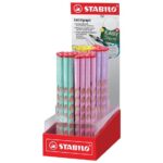 Stabilo Easygraph Pastel Espositore con 60 matite di grafite - Per destrimani e mancini - Mina HB da 3