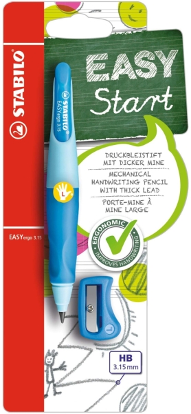 Stabilo Easyergo Pack con matita a scatto + temperino - Mina HB da 3