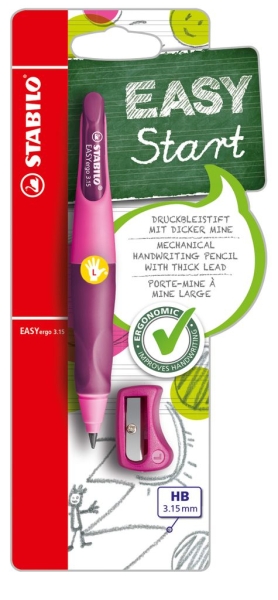 Stabilo Easyergo Pack con matita a scatto + temperino - Miniera HB da 3