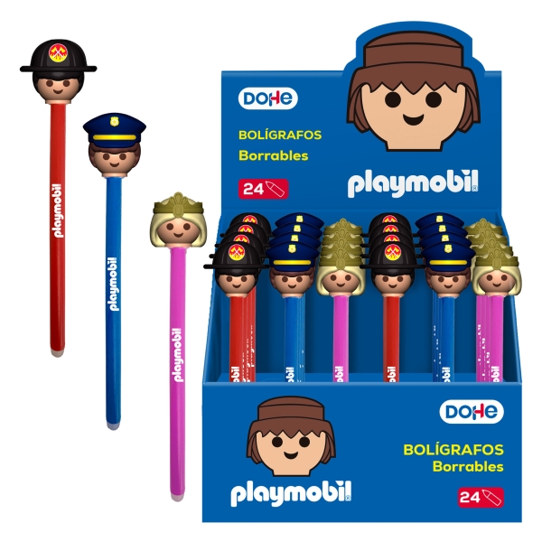 Dohe Playmobil Espositore da 24 penne cancellabili - Punta 1 mm