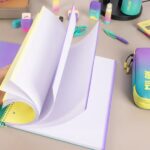 strisce colorate e 4 fori - Colore turchese/viola