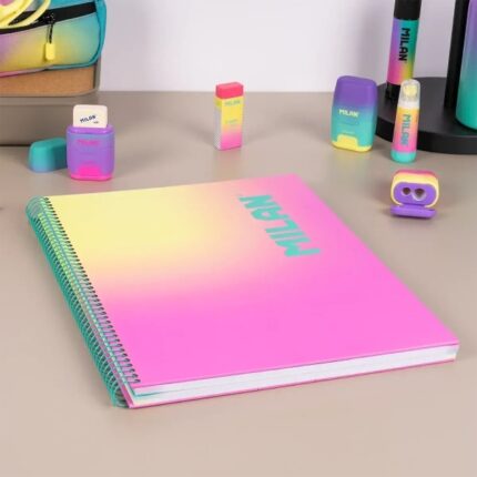 strisce colorate e 4 fori - Colore Rosa/Giallo