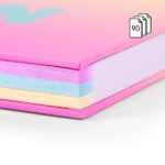 Milan Sunset Quaderno a spirale Formato A4 Righe da 7 mm - 90 fogli da 95 g/m² - Microperforato, strisce colorate e 4 fori - Colore Rosa/Giallo - immagine 4