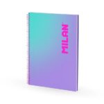 Milan Sunset Quaderno a spirale Formato A4 Righe da 7 mm - 90 fogli da 95 g/m² - Microperforato