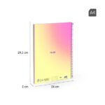 Milan Sunset Quaderno a spirale Formato A4 Griglia 5x5 mm - 90 fogli da 95 g/m² - Microperforato, strisce colorate e 4 fori - Colore Giallo/Rosa - immagine 5