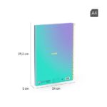 Milan Sunset Quaderno a spirale Formato A4 Griglia 5x5 mm - 90 fogli da 95 g/m² - Microperforato, strisce colorate e 4 fori - Colore turchese/viola - immagine 5