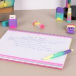 strisce colorate e 4 fori - Colore Rosa/Giallo