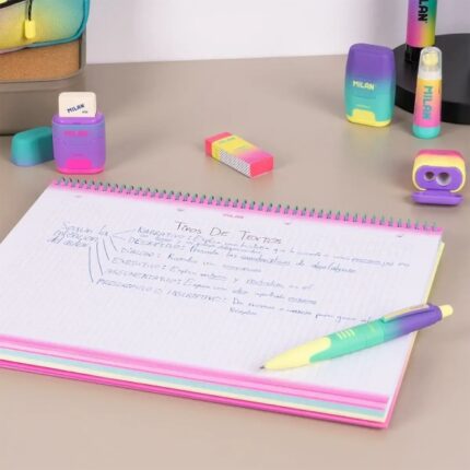 strisce colorate e 4 fori - Colore Rosa/Giallo