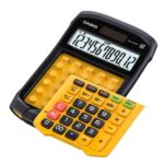 Casio WM-320T Calcolatrice da tavolo a 12 cifre - Tastiera rimovibile e lavabile IP54 - Display grande - Simboli di comando delle funzioni - Alimentazione solare e a batterie - Colore giallo/nero - immagine 2